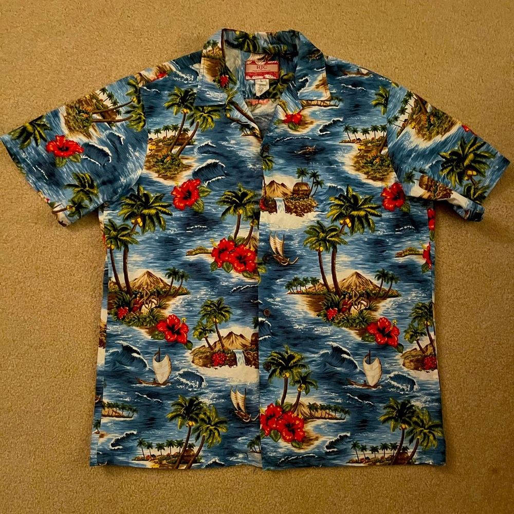 Authentic RJC Hawaiian Aloha button down shirt